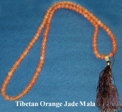 Tibetan Orange Jade Mala